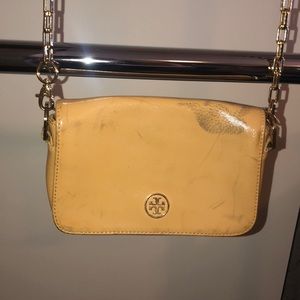 Tory Burch Tan Patent Leather Chain Crossbody